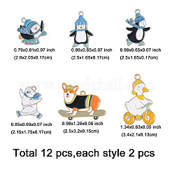 12шт 6 стиля подвески из сплава с эмалью&nbsp;ENAM-FP0002-62