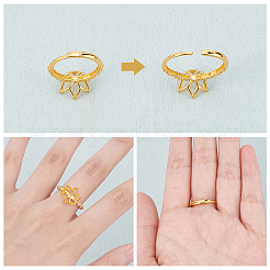 4 шт. 2-х цветная регулируемая латунная фурнитура для колец KK-NB0003-11