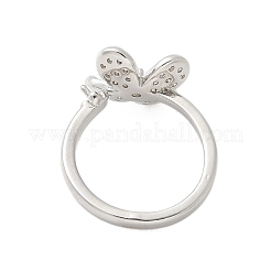 Закрепки для колец-манжет с цветочным узором из латуни с микропаве из кубических цирконий KK-K297-23P