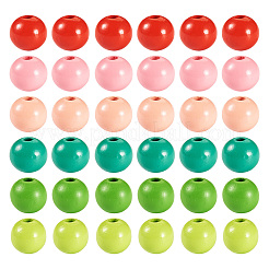 240шт 6 цвета натуральные деревянные бусины WOOD-TA0002-74E