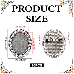 20 шт. винтажная брошь из сплава с кабошоном FIND-ME0002-16