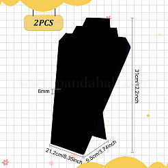 Обложка бархата бюста с стойками дисплея ожерелья бумаги картона NDIS-WH0010-15