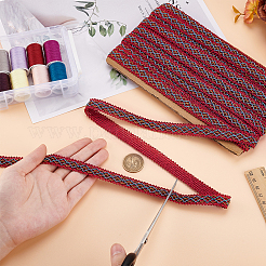 12 м плетеных полиэстеровых ромбовидных лент&nbsp;SRIB-WH0011-267B