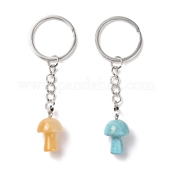 Брелок из натуральных и синтетических драгоценных камней в виде грибов KEYC-G055-03P