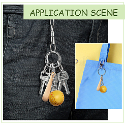 12 шт. мини-брелок-подвеска из искусственной кожи в виде бейсбольной биты из дерева DIY-SP0001-51B