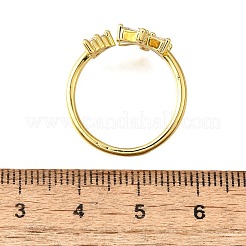 Латунные кольца-манжеты с микропаве и прозрачным цирконием для женщин RJEW-H247-18G