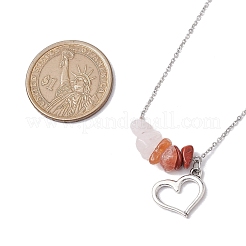 Ожерелья с подвесками из драгоценных камней и сплава с градиентным цветом&nbsp;NJEW-JN05074