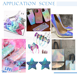 Лазерная ткань из искусственной кожи с рисунком рыбьей чешуи FIND-WH0110-262A