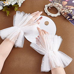 Длинные перчатки из блестящего кружева&nbsp;AJEW-WH0455-123