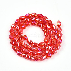 Прозрачные стеклянные бусины гальваническим пряди&nbsp;LS-EGLA-N013-T6mm-B29