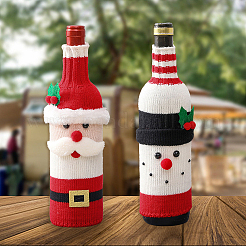 2 шт. 2 стиля рождественский чехол для бутылки вина из акрилового волокна&nbsp;AJEW-CN0005-56