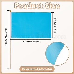 30 шт. двухцветный флаг из полиэстера и пластика&nbsp;AJEW-AR0005-24
