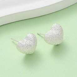 Серьги-гвоздики с текстурированной латунью EJEW-A143-02B-S