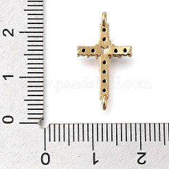 Подвески-коннекторы из латуни с черным паве и прозрачным кубическим цирконием&nbsp;KK-M101-02B-G