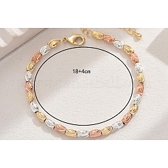 Браслеты из латунных бусин овальной формы с канавками во французском классическом стиле для женщин JM7505-1