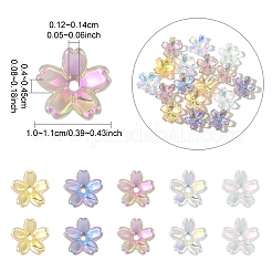 50 шт. прозрачные гальванические стеклянные колпачки для бусин&nbsp;EGLA-YW0007-17A