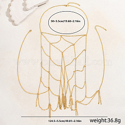 Элегантные железные геометрические сетчатые нагрудные цепи с кисточками для повседневного наряда для вечеринок ZU3028