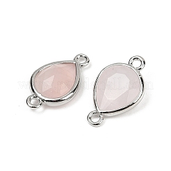Подвески с граненым соединителем из натурального розового кварца&nbsp;G-L514-048G-10