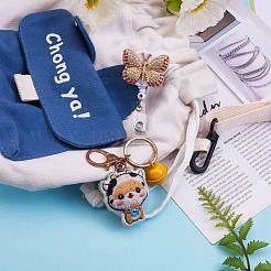 Бабочка со стразами значок катушка&nbsp;AJEW-SZ0001-67