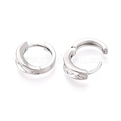 Латунные серьги-кольца из прозрачного кубического циркония EJEW-T048-46P