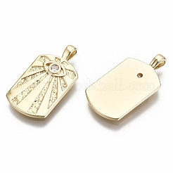 Латунные микропаве прозрачные подвески с фианитом&nbsp;KK-S356-217G-NF