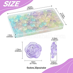 180шт 6 цвета прозрачные акриловые бусины&nbsp;OACR-FS0001-91