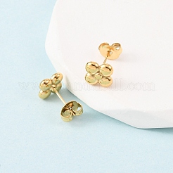 Серьги-гвоздики в форме цветка из нержавеющей стали 304 EJEW-K268-83G