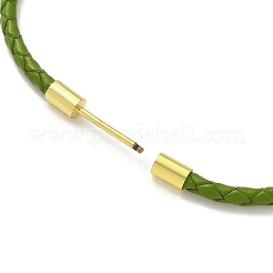 Изготовление браслета из плетеного круглого шнура из искусственной кожи толщиной 3 мм MAK-S075-01G-N