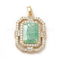 Подвески из латуни и дробленого льда с кубическим цирконием KK-H438-03G