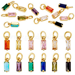 12шт 12 цвета латунные микро проложить кубический цирконий шармы FIND-TA0005-61