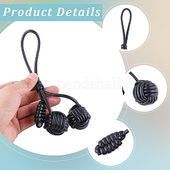 Подвесные украшения из искусственной кожи в виде плетеного шара&nbsp;AJEW-WH20054-143B