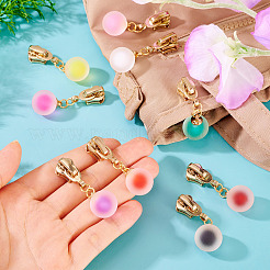 9 шт. 9-х цветные круглые бегунки из сплава и смолы для застежки-молнии HJEW-TAC0077