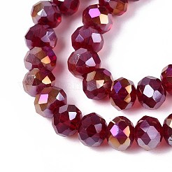 Гальванические стеклянные бусины&nbsp;LS-EGLA-J047-6x4mm-AB07