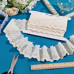 5 ярд хлопковых кружевных лент с цветочной вышивкой SRIB-MA0001-04