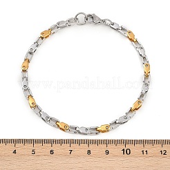 Браслеты-цепочки из нержавеющей стали 201 звено для мужчин и женщин BJEW-B143-03GP