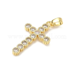 Латунные микропаве прозрачные подвески с фианитом&nbsp;KK-H254-09G