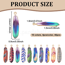 40шт 10 цвета подвески из сплава с покрытием стойки FIND-UN0007-45