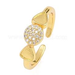 Манжеты из латуни с микро паве кубический цирконий для женщин&nbsp;RJEW-Z113-19