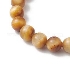 Натуральный тигровый глаз круглые бусины растягивать браслеты&nbsp;BJEW-JB13370-02