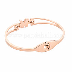 Браслет-бабочка с кристаллами и стразами&nbsp;BJEW-N017-019RG