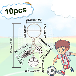 10 шт. брелок-подвеска из сплава в тибетском стиле с футбольной тематикой&nbsp;KEYC-PH0001-81
