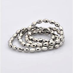 Полная покрытием из стекла граненый риса шарики нити&nbsp;GLAA-A030A-FP01