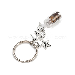 7 шт. 7 стиля стеклянной бутылки с чакральным кристаллом внутри брелока KEYC-JKC01393-01