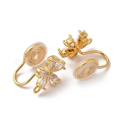 Фурнитура для ушей из латуни с микропаве из кубического циркония KK-F898-19B-G