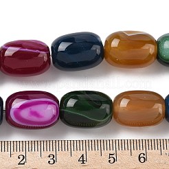 Нити бусин из натурального полосатого агата/полосатого агата (окрашенного и нагретого)&nbsp;G-H324-01E