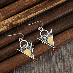 Треугольные серьги-подвески из сплава со стразами FS-WGB19E5-01