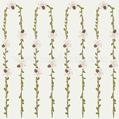 4 шт. полиэстеровые и льняные ленты для соломенной шляпы с цветком из ротанга&nbsp;AJEW-CN0004-40A