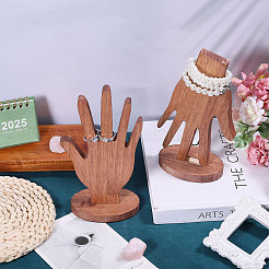 2 шт. настольный органайзер для колец из дерева в форме руки&nbsp;ODIS-CA0001-33B
