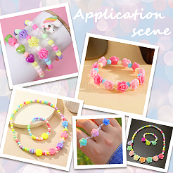 500 шт. непрозрачные акриловые бусины-цветы с покрытием цвета AB SACR-SP0001-02