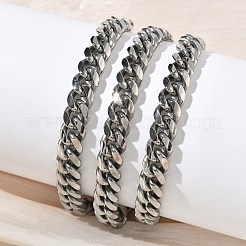 Мужская цепочка-колье из нержавеющей стали 304 кубинского плетения толщиной 8 мм.&nbsp;NJEW-G193-01P